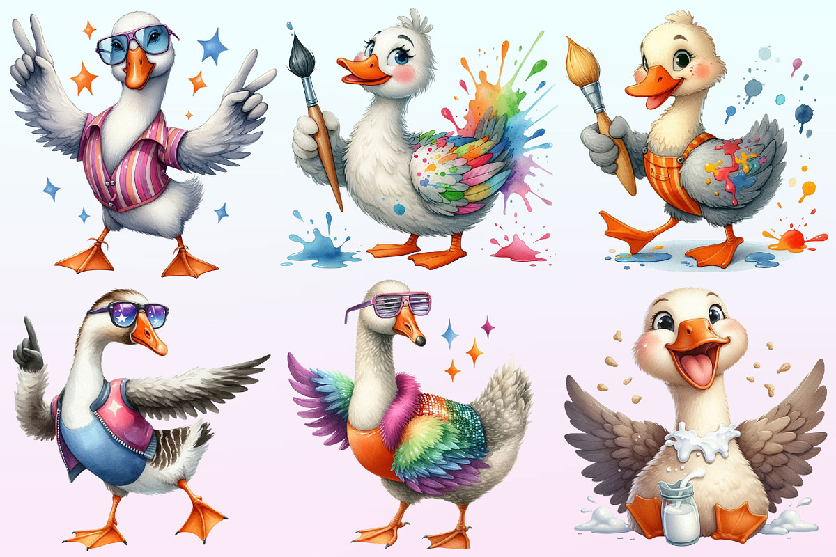 Funny Silly Goose Clipart., a Graphic by CitraGraphics (Photo 2 of 4)