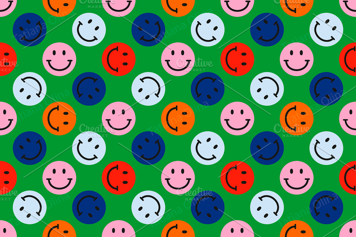 Smiling faces pattern, a Pattern Graphic by Art's and patterns (Photo 2 of 4)