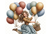 Balloon girl Clipart JPG, a Person Illustration by Memories By Lea (Thumbnail 8 of 18)