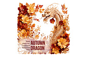 Autumn Dragons Clipart Set PNG, a Decorative Illustration by Floraphoria (Thumbnail 1 of 9)