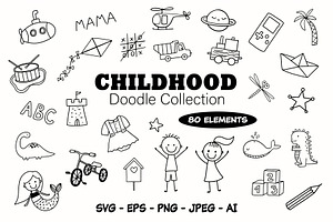 Kids’s Line Doodles, an Illustration by ElenaPlatovaArt