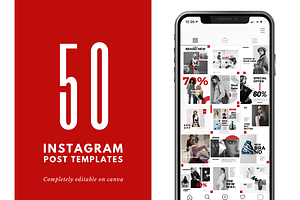 Red Feed Fashion Instagram Template