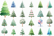 Watercolor Christmas Tree Clipart, an Illustration by Libby Wishes (Thumbnail 3 of 6)