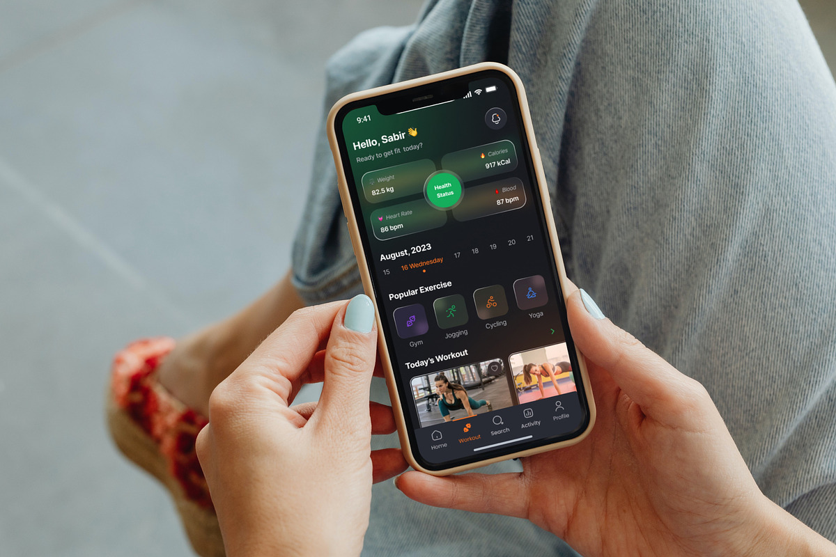 Fitness / Workout Tracker App UI Kit, an UI Kit Template by DesignBox (Photo 6 of 8)