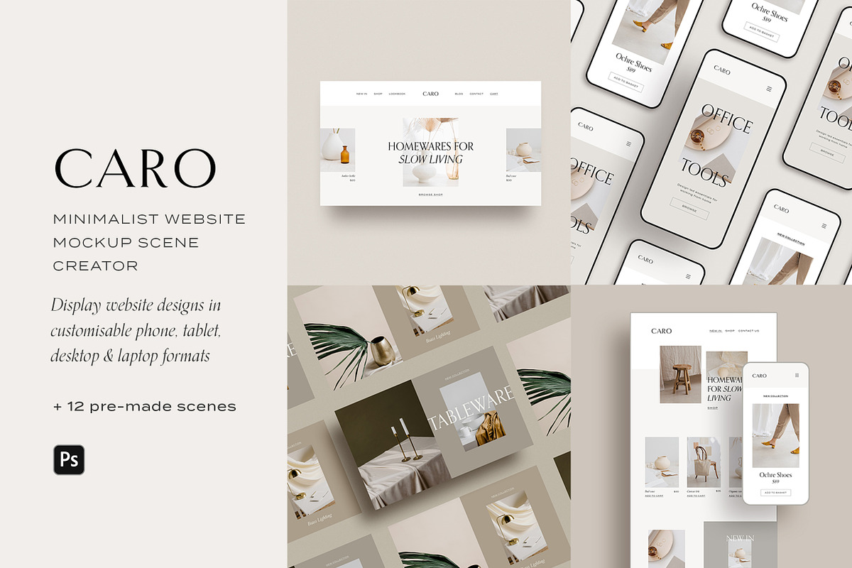 Minimal Website Mockup Scene Creator, an iPhone Mockup by Moyo Studio (Photo 1 of 21)