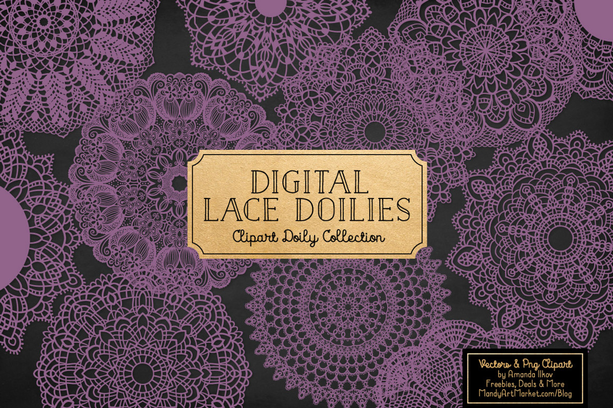 Amethyst Round Lace Doilies, an Illustration by Amanda Ilkov (Photo 2 of 4)