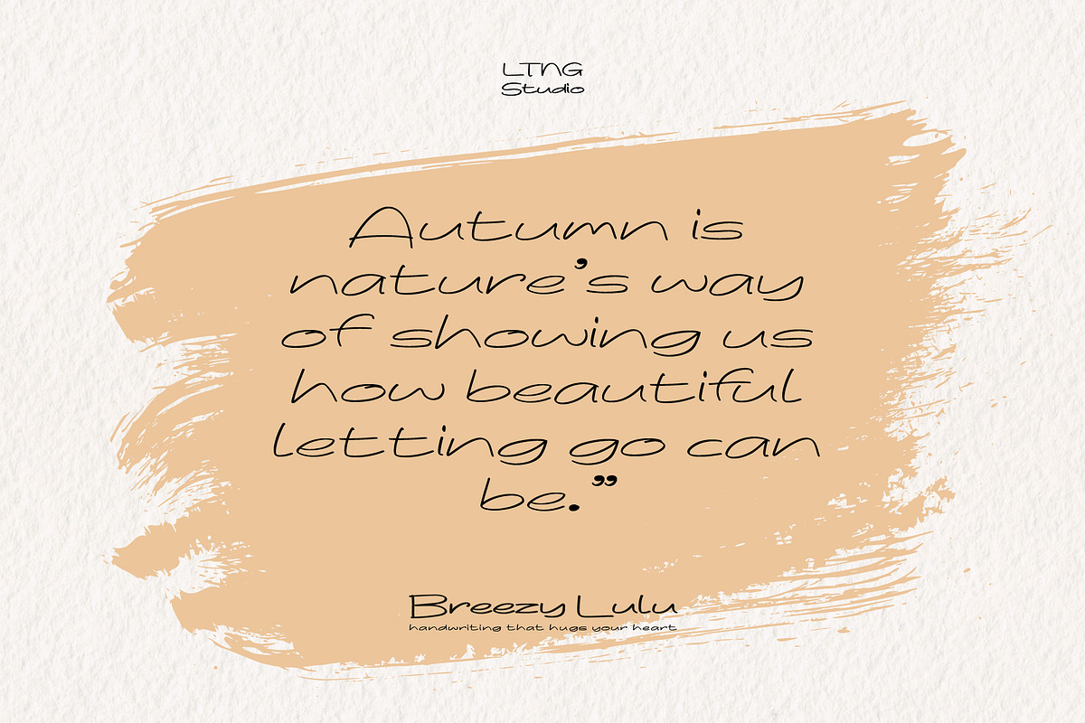Breezy Lulu Handwritten, a Handwritten Font by LTNG STUDIO (Photo 6 of 8)