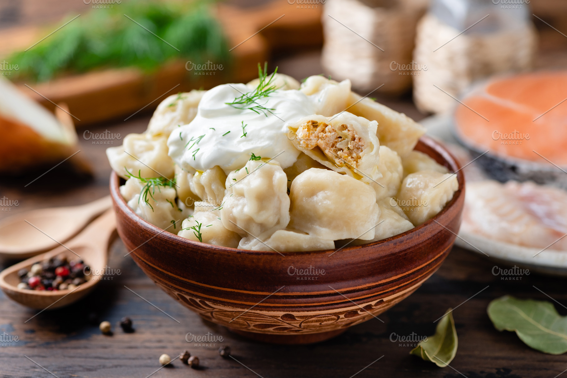 Dumplings or pelmeni, a Food & Drink Photo by The baking man