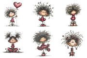 Whimsical Black Afro Girl Clipart, an Illustration by Designking (Thumbnail 5 of 7)