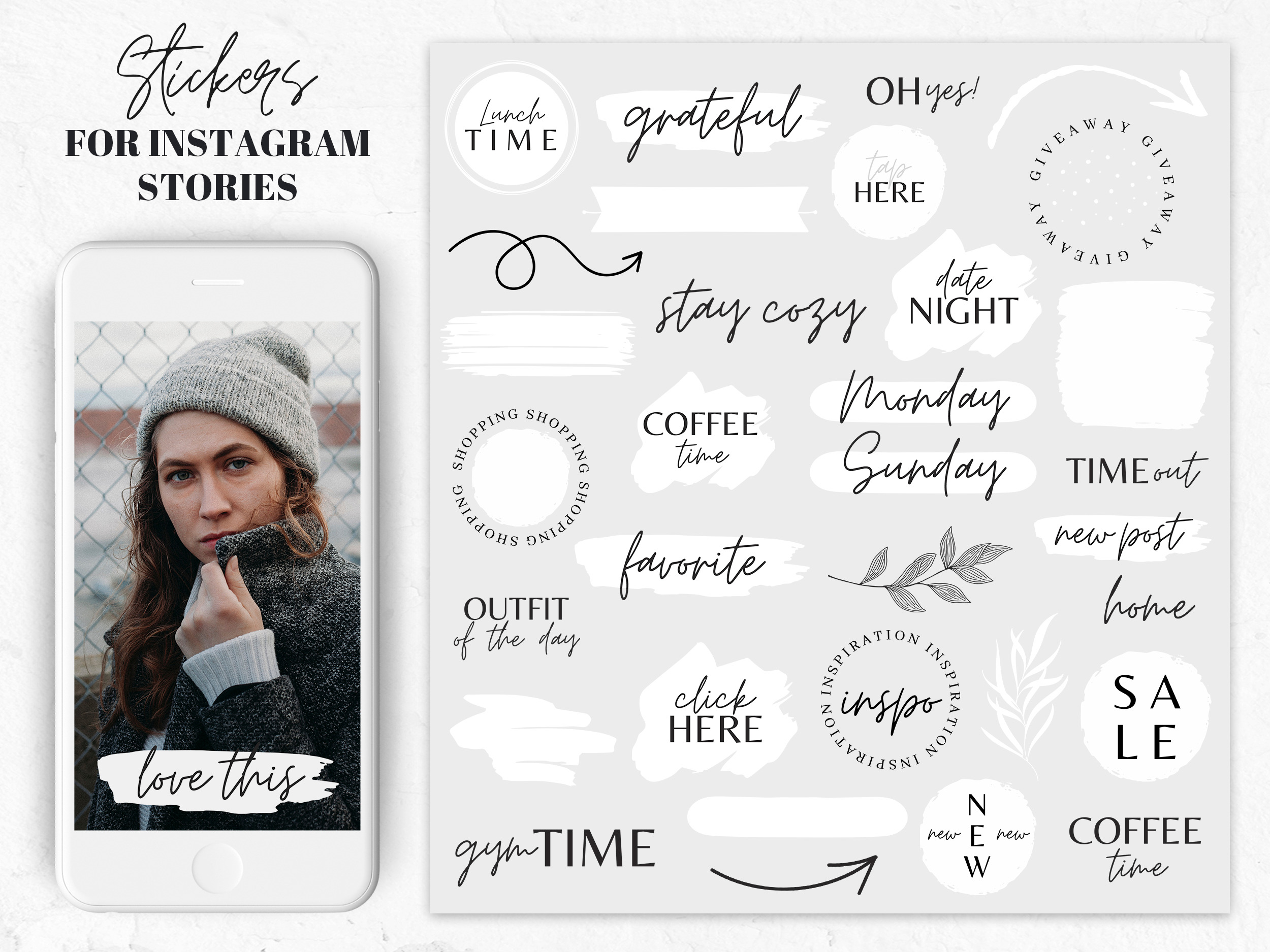 Instagram Story Stickers In White An Object Graphic By Switzershop 0222