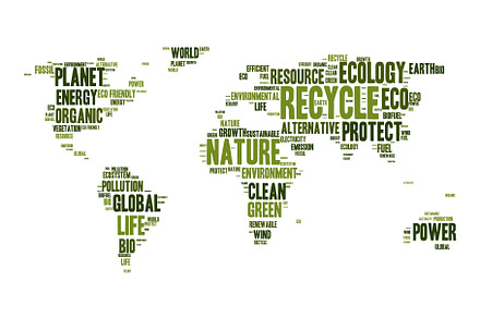 World map word cloud - Ecology theme