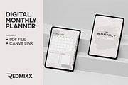 Digital Undated Monthly Planner, a Print Template by Redmixx Design (Thumbnail 1 of 2)