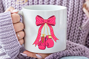 Coquette Boxing Gloves Pink Png, an Illustration by Craft Nest (Thumbnail 3 of 6)