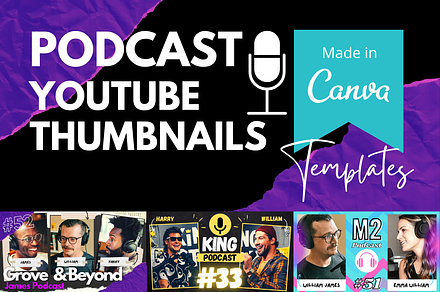 Podcast YouTube Thumbnails - Canva