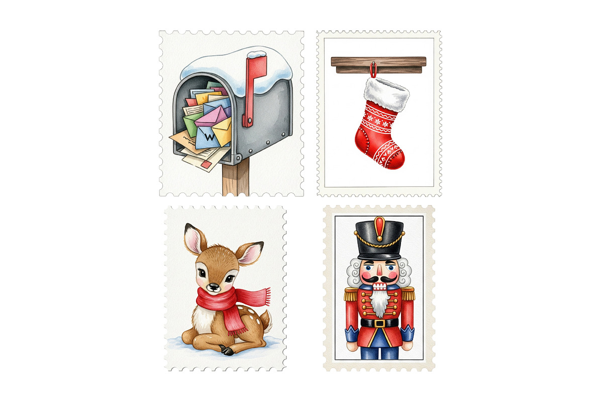 Christmas Postage Stamps, an Illustration by Daily.Designs (Photo 5 of 9)