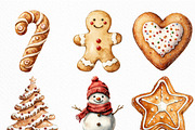 Christmas Gingerbread Clipart Bundle, an Illustration by Craft Nest (Thumbnail 5 of 6)