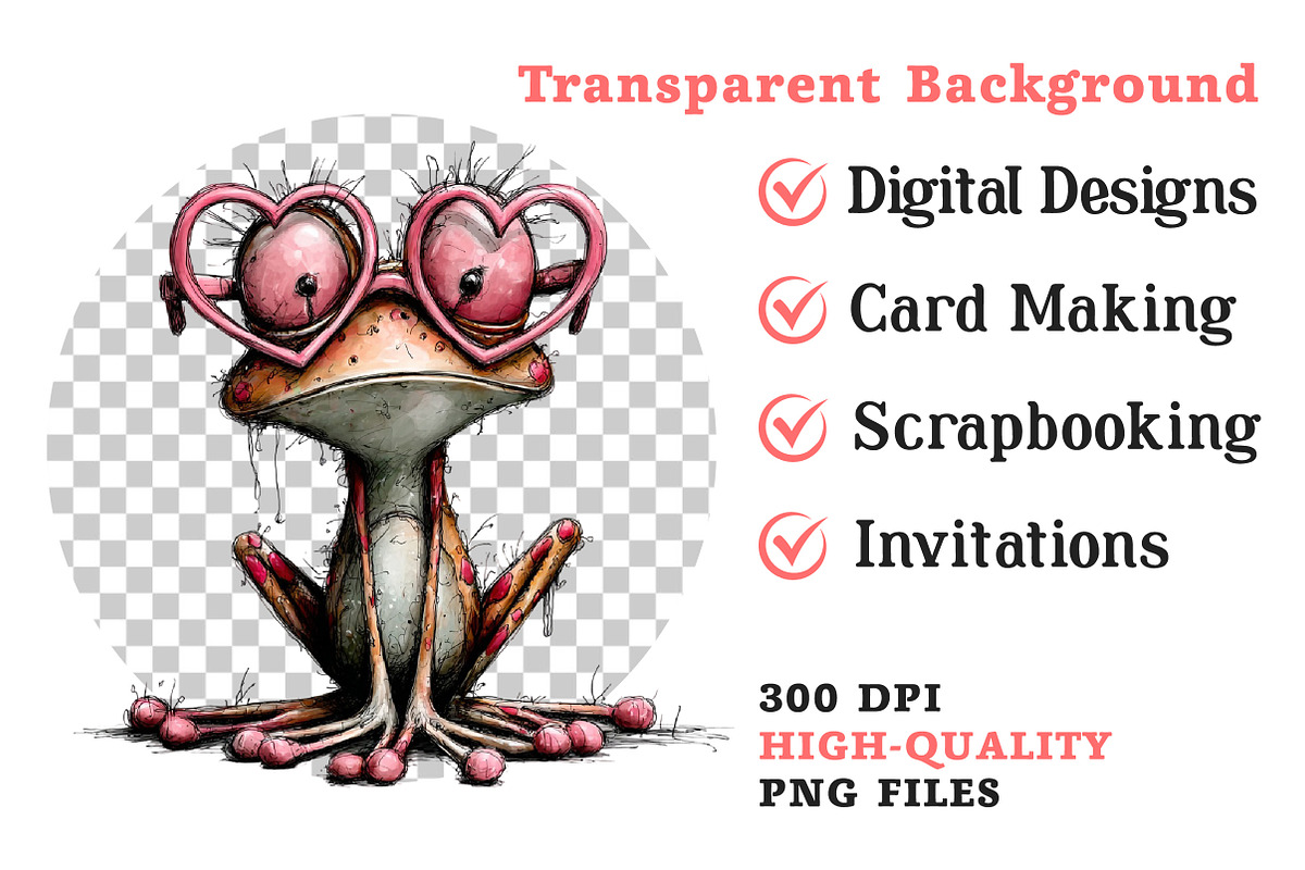 Whimsical Valentine Frog Clipart, an Illustration by Dream Creation (Photo 7 of 7)