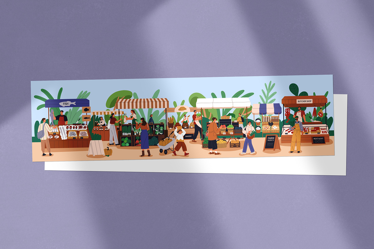 Farmers market with local farm food, a Food Illustration by Good Studio (Photo 2 of 2)