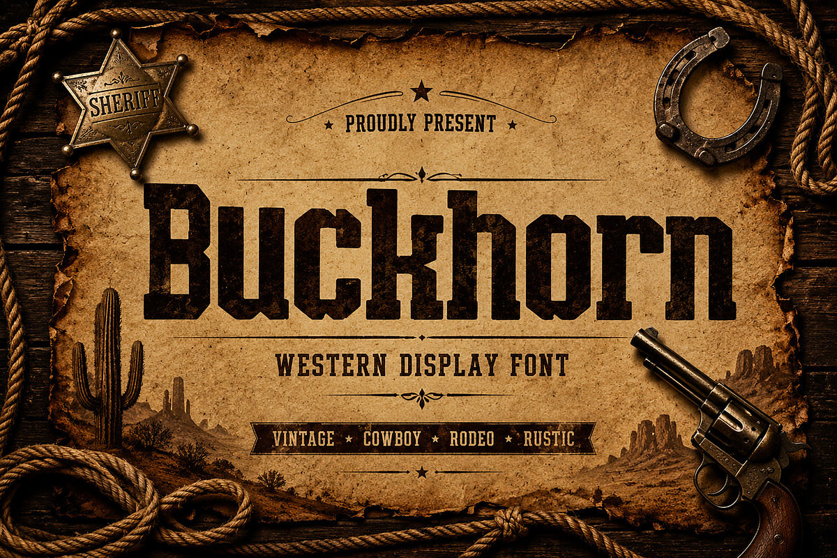Buckhorn, a Slab Serif Font by Wow Magic (Photo 2 of 6)