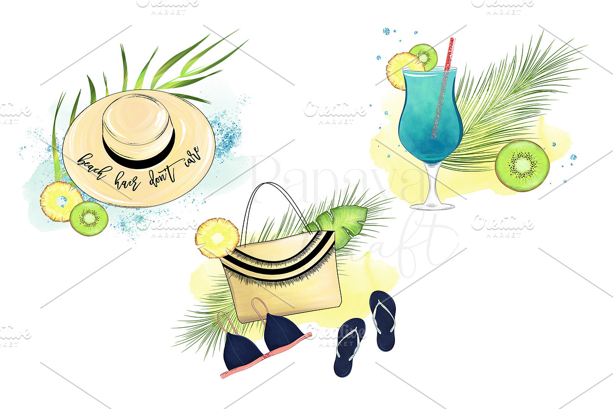 Beach Fashion Clipart, an Illustration by Papaya Craft (Photo 4 of 4)