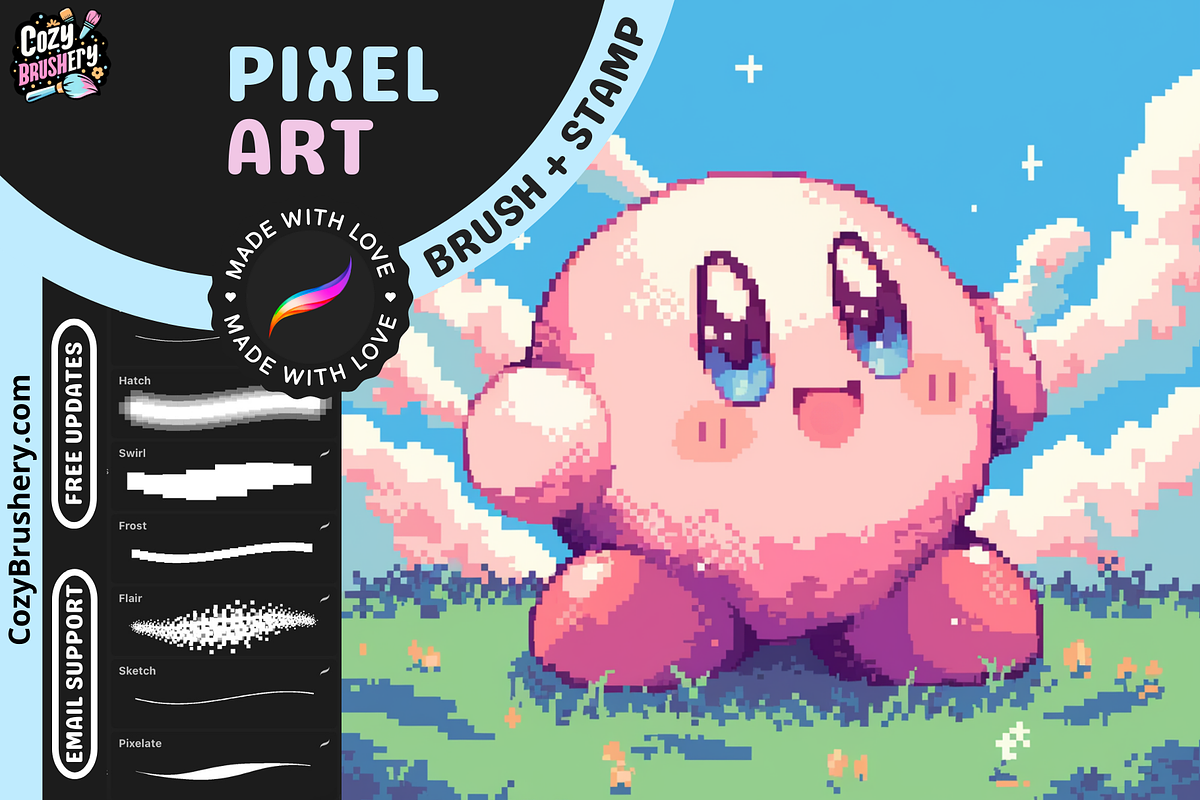 Procreate Perfect Pixel Brushes, a Brush Add-On by Cozy Brushery (Photo 1 of 10)