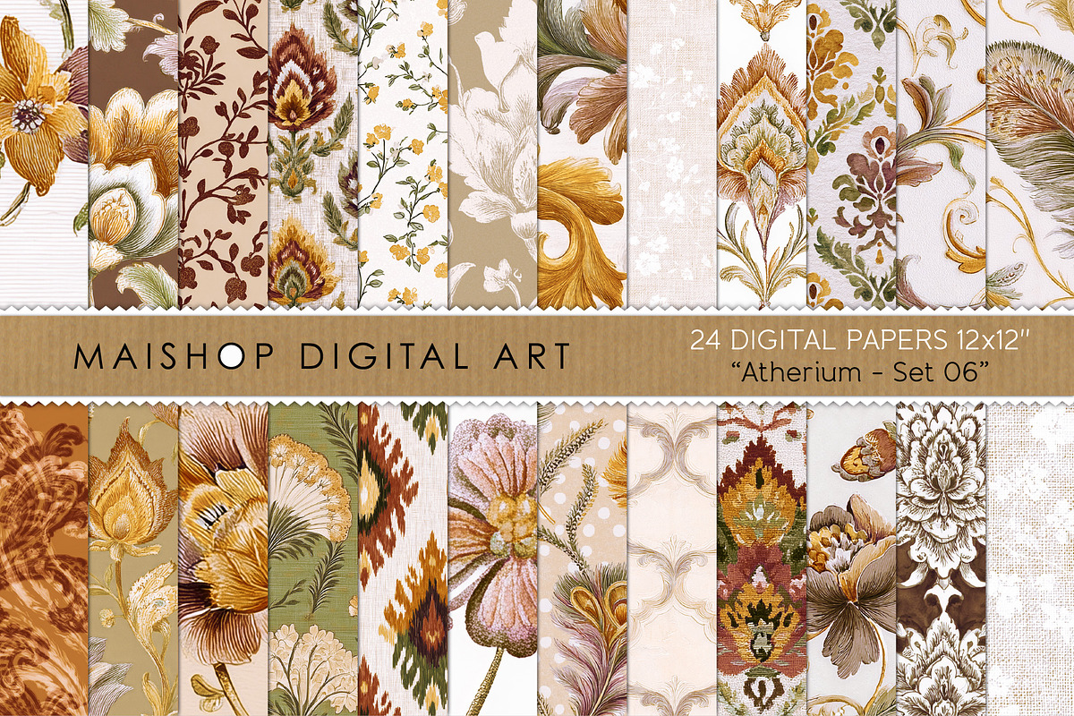 Bohemian Ornament Seamless Patterns, a Pattern Graphic by Maishop (Photo 1 of 7)