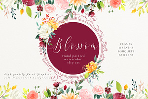 Watercolor Floral Set - Blossom