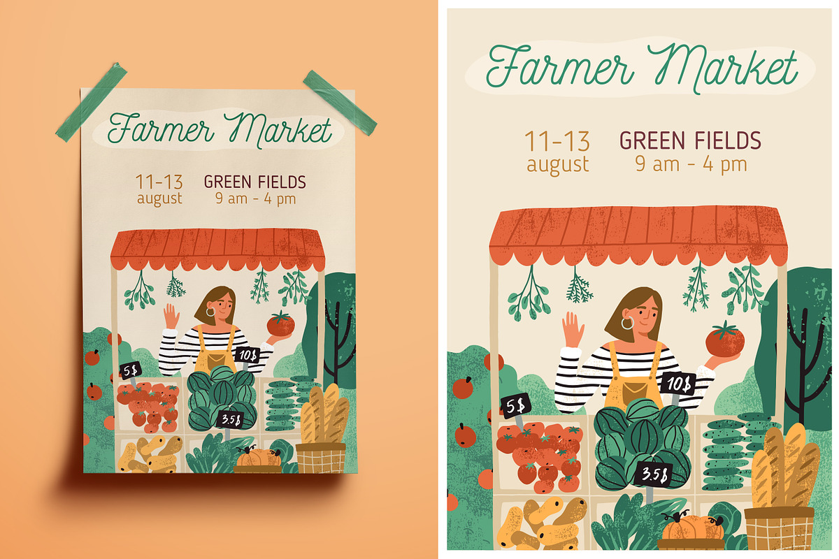 Farmers market and festival posters, a Person Illustration by Good Studio (Photo 2 of 6)