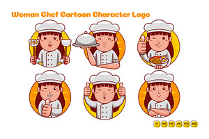 Woman Chef Cartoon Character Pack, a Person Illustration by MEDZ