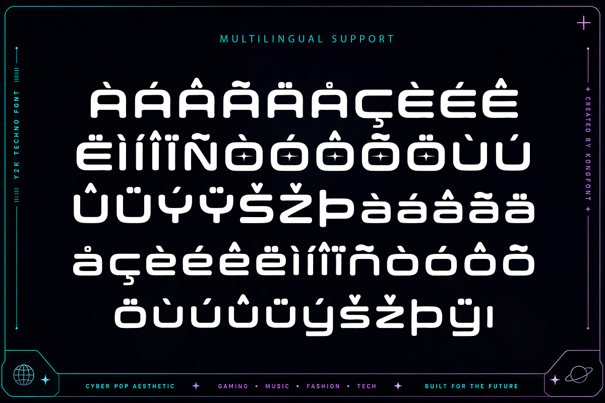 Orbit Crush - Modern Y2K Techno Font, a Handwritten Font by overlaytemplates (Photo 5 of 5)