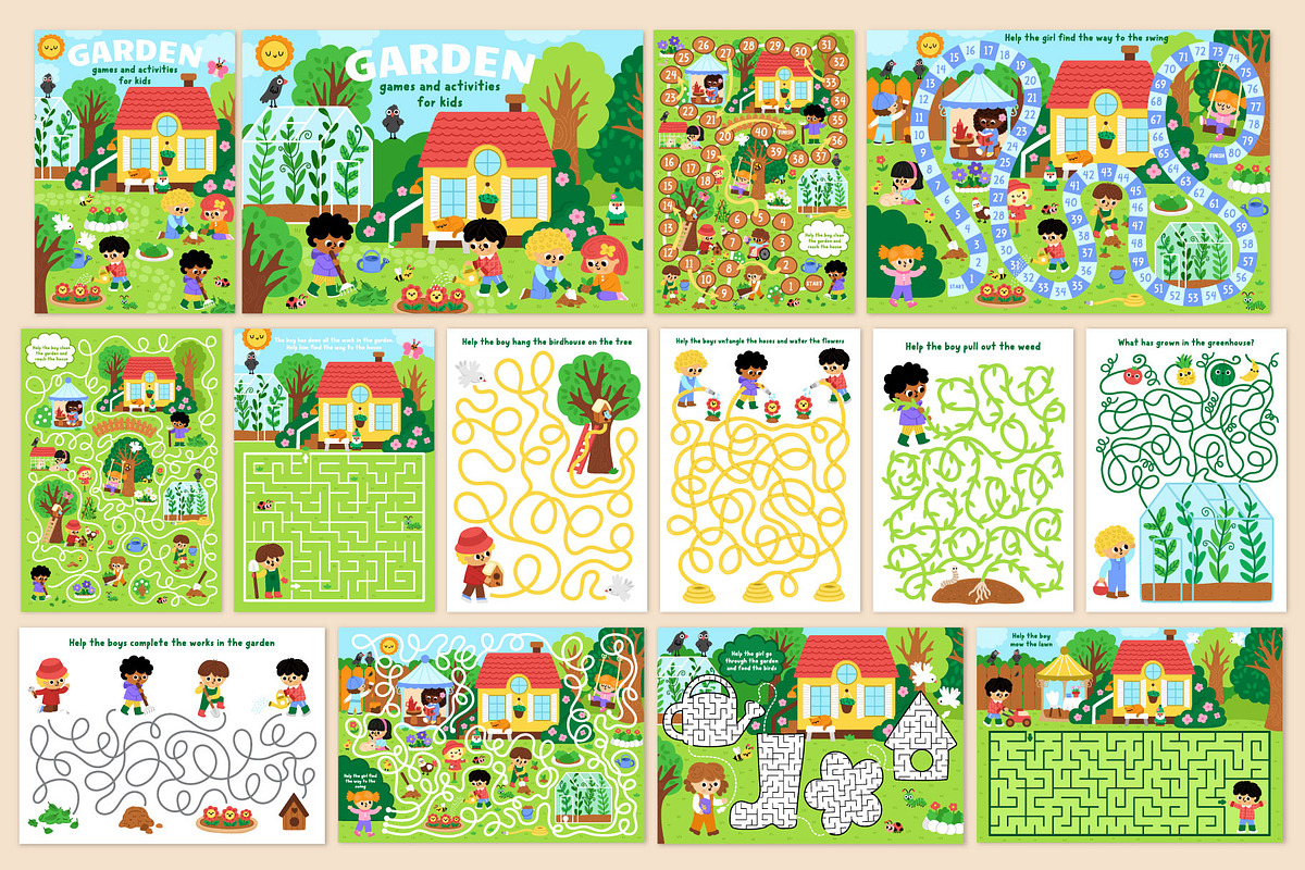 Garden games and activities for kids, an Education Illustration by Lexi Claus (Photo 2 of 15)