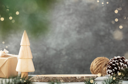 Wooden podium for Christmas and New year advertisement, a Holiday Photo by Natalia Klenova's Shop