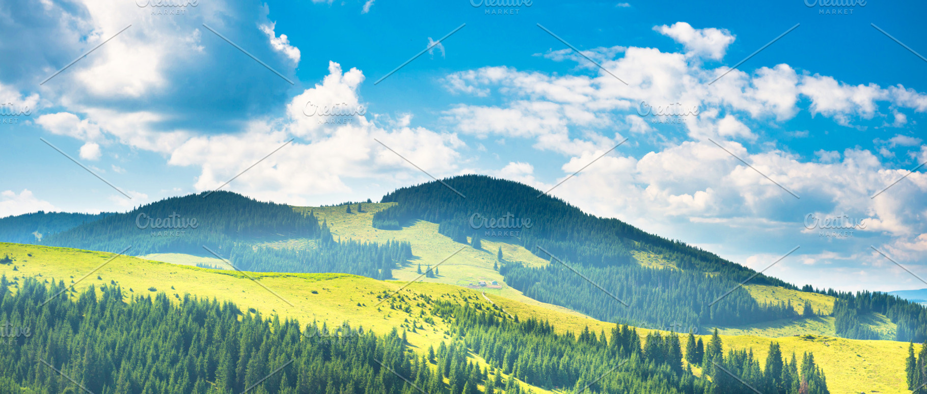 Green sunny valley in mountains, a Nature Photo by Vapi