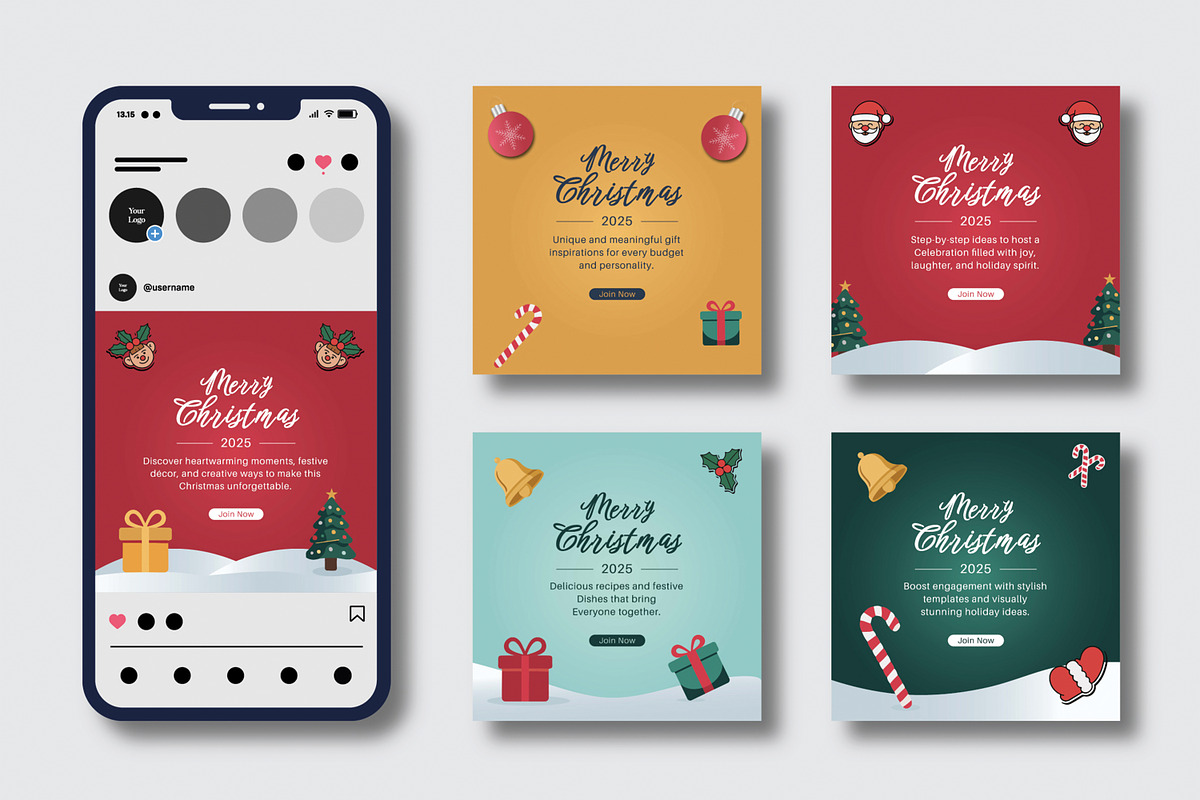 Christmas Social Media Post, a Social Media Template by MightyDesign (Photo 2 of 8)