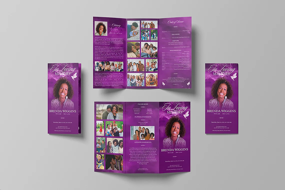 Purple Memories Tabloid Trifold Fune, a Brochure Template by Four C Graphic (Photo 5 of 10)