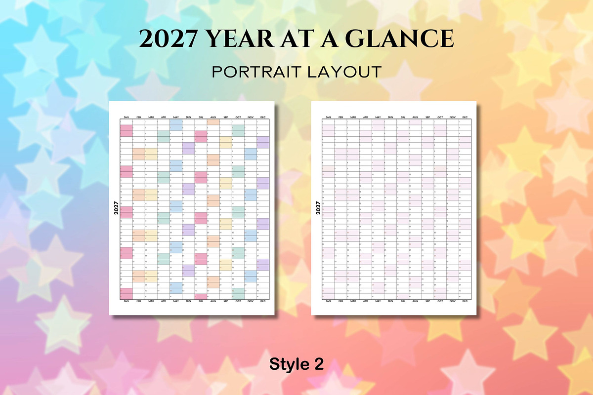 2027 Yearly at a Glance - Canva, a Templates & Theme by Adalin Shop (Photo 7 of 12)