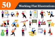 Working Flat Illustrations Bundle, a Work Illustration by EllaMaiyaali (Thumbnail 2 of 3)