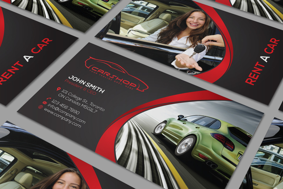 Rent A Car Business Card, a Business Card Template by RQ Designs (Photo 2 of 8)