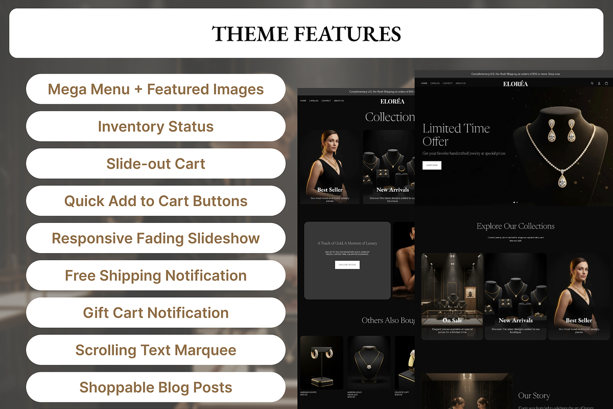 Elorea - Gold Luxury Jewelry Shopify, a Shopify Template by AtelierDuVow (Photo 9 of 10)
