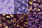 Purple and Gold Ginkgo Digital Paper, a Texture Illustration by DreamPrint404 (Thumbnail 4 of 5)