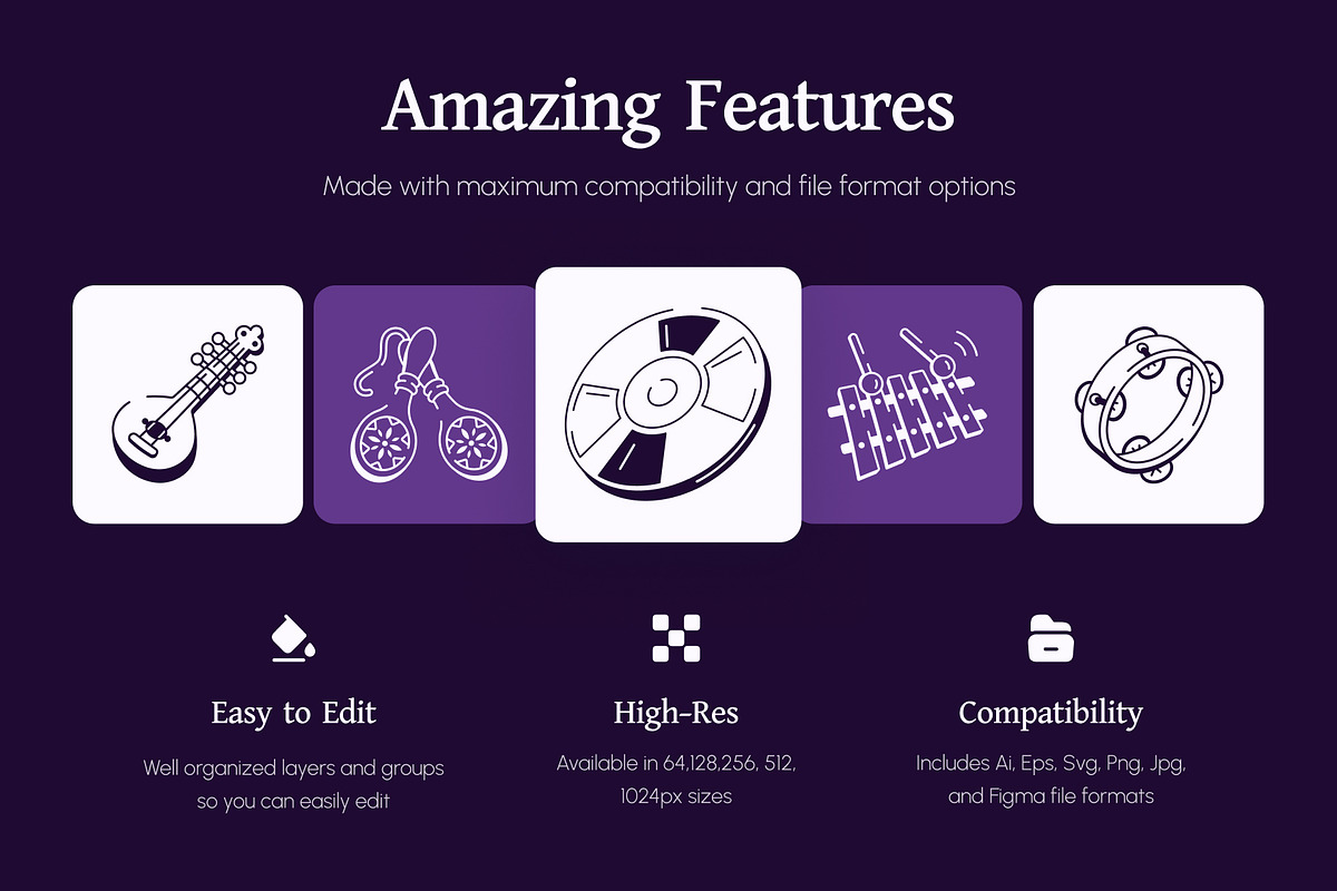 Music Doodle Icon Set, an Outline Icon by Vectors Market (Photo 2 of 8)