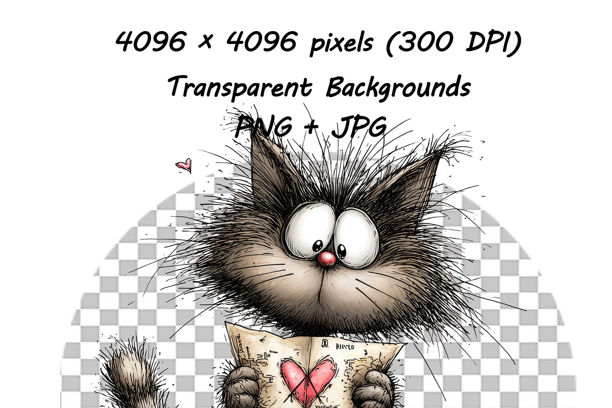 Whimsical Cat Valentine Clipart Set, an Animal Illustration by one-touch (Photo 14 of 19)
