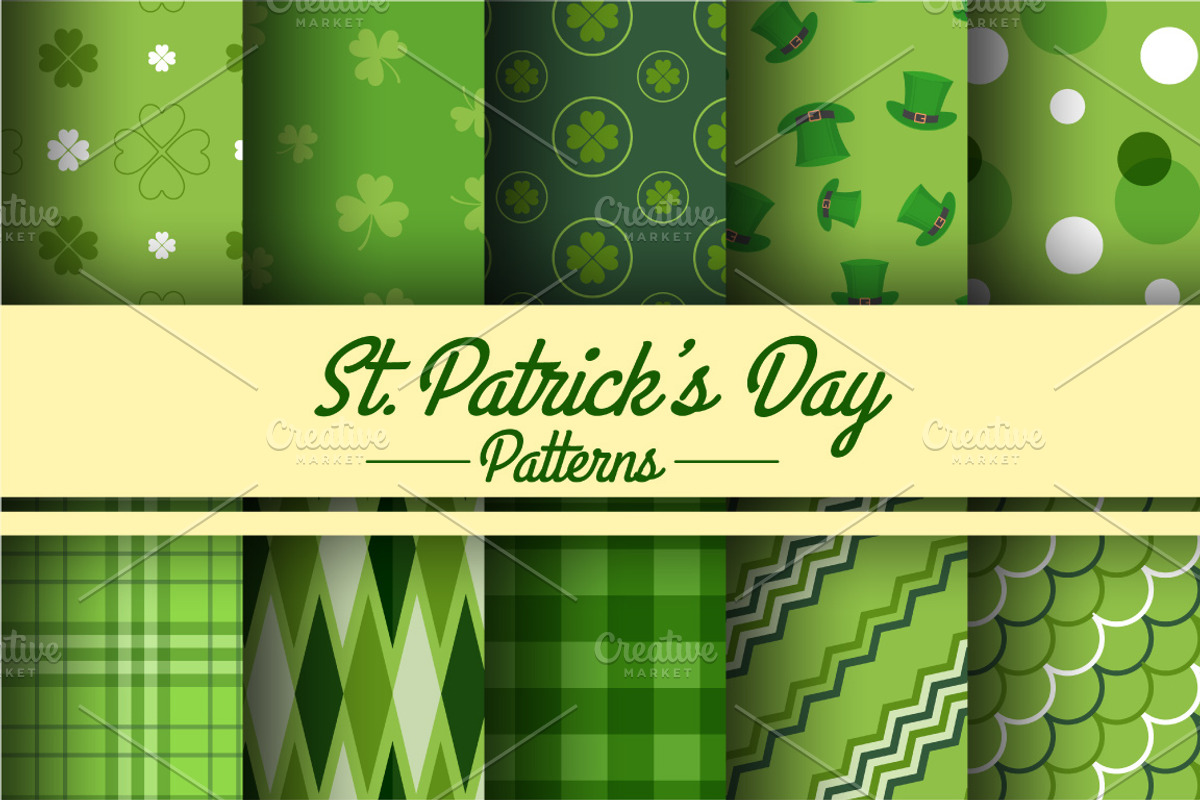 Free St.Patrick's Day Patterns, a Pattern Graphic by Raftel