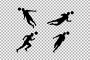 Soccer Player Silhouette Vector Pack, an Object Graphic by Artonix (Thumbnail 3 of 3)