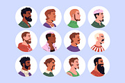 Modern bearded men avatars set, a Person Illustration by PaperTrident (Thumbnail 2 of 2)