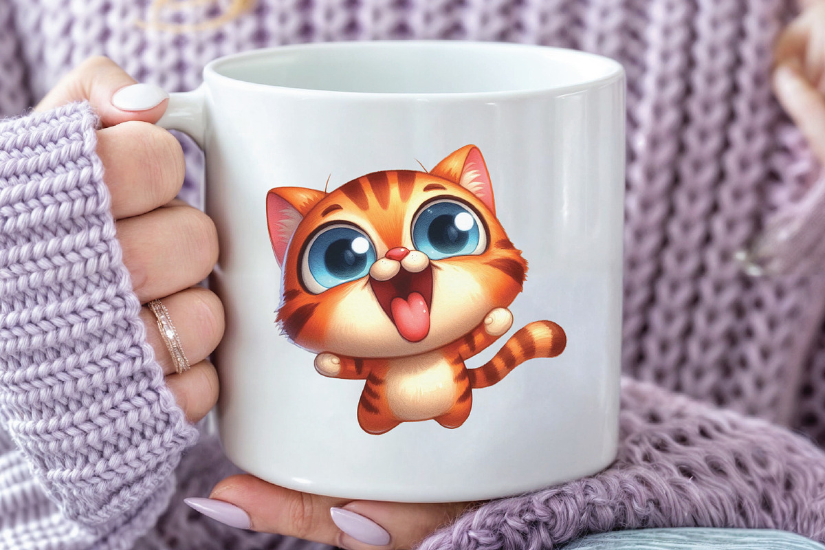 Funny Quirky Cats Clipart, an Icon by CraftArtStudio (Photo 5 of 6)