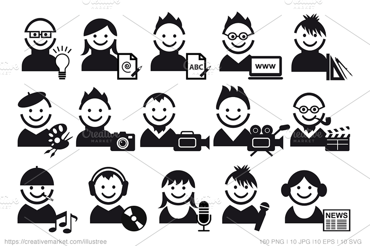 Avatar bundle, 160 vector icons, an Icon by Illustree (Photo 4 of 12)