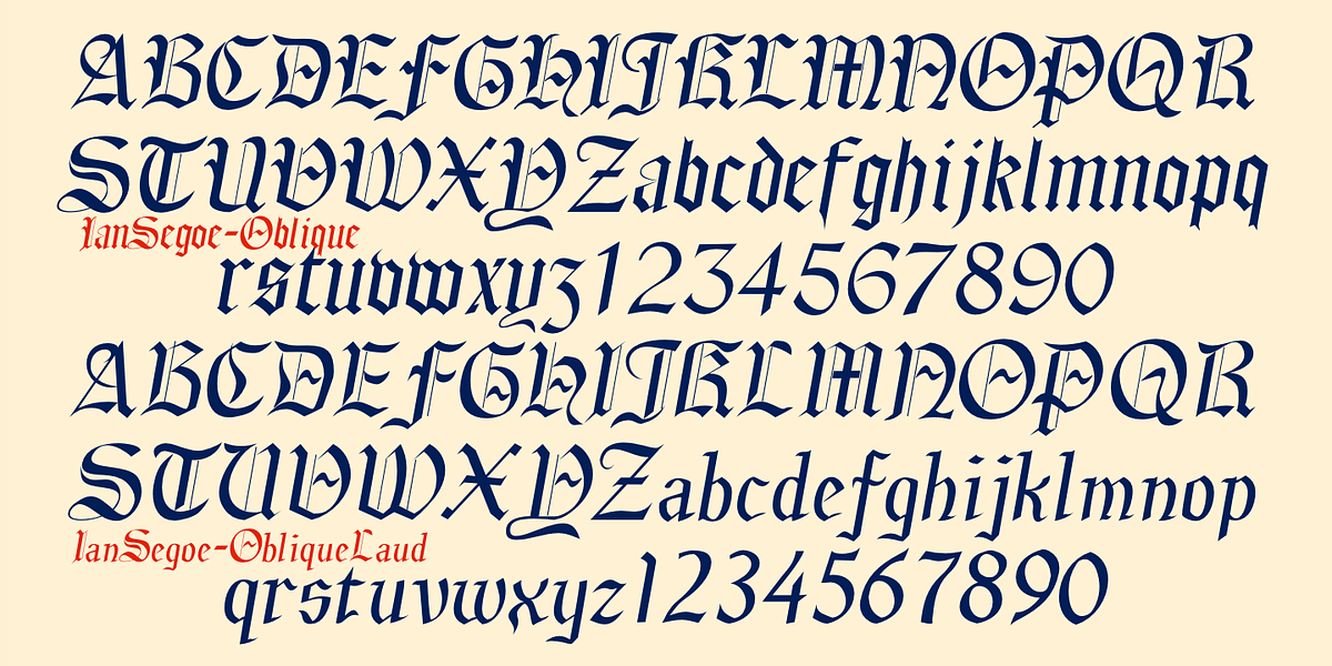 IanSegoe, a Blackletter Font by Ingrimayne Type (Photo 7 of 8)