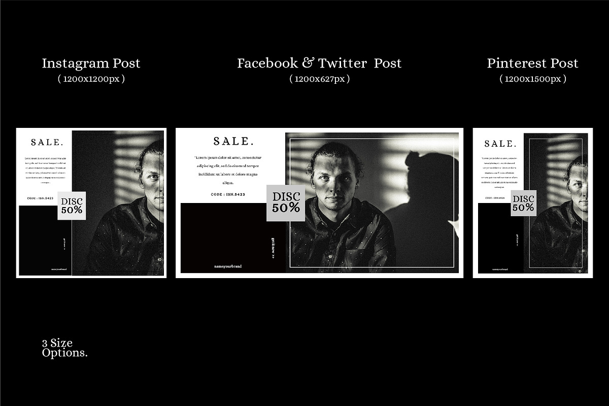 Monochrome Social Media Template, a Social Media Template by Minimalist Logos (Photo 2 of 3)