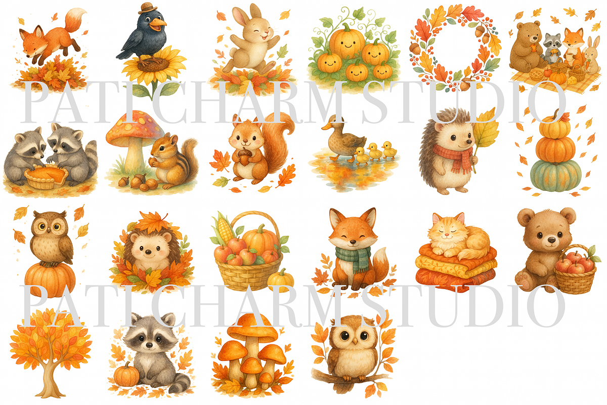 22 Cozy Autumn Clipart, an Illustration by Pati Charm Studio (Photo 2 of 8)
